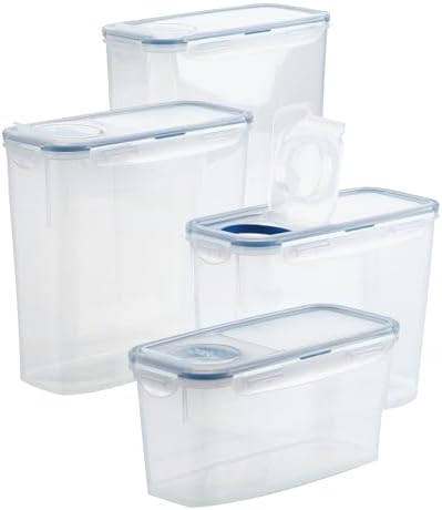 Easy Essentials Voorraadkast Voedselbewaarcontainers Set / Voedselbewaarbakken Set, Rechthoekig, BPA-vrij, Vaatwasmachinebestendig, 4-delig, Transparant Easy Essentials Voorraadkast Voedselbewaarcontainers Set / Voedselbewaarbakken Set, Rechthoekig, BPA-vrij, Vaatwasmachinebestendig, 4-delig, Transparant