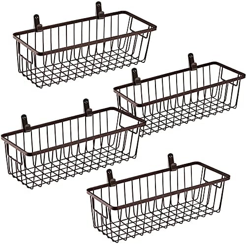 Metalen draadmand met handvat, wandmand, kleine set van 4 Metalen draadmand met handvat, wandmand, kleine set van 4