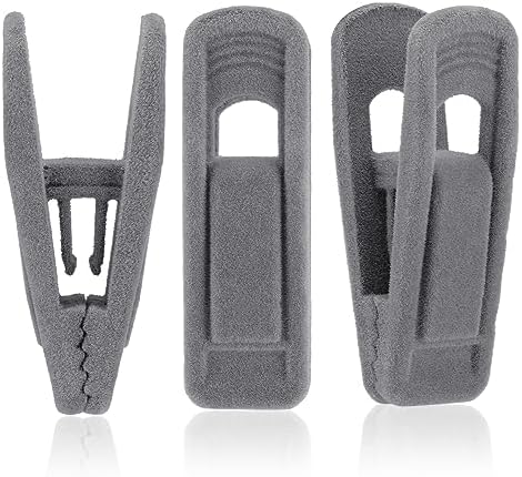 Grijze fluwelen kledinghangerclips, 80 stuks, fluwelen broekclips, kledinghangerclip met grote opening, sterke vingerbeklede clip, perfect voor smalle fluwelen kledinghangers. Grijze fluwelen kledinghangerclips, 80 stuks, fluwelen broekclips, kledinghangerclip met grote opening, sterke vingerbeklede clip, perfect voor smalle fluwelen kledinghangers.