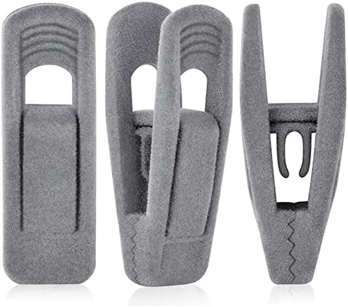 Grijze fluwelen kledinghangerclips, 50 stuks, antislip fluwelen rokhangerclips voor fluwelen kledinghangers, sterke vingerclips, perfect voor kinderkleding, rokken, broeken en andere kledingstukken. Grijze fluwelen kledinghangerclips, 50 stuks, antislip fluwelen rokhangerclips voor fluwelen kledinghangers, sterke vingerclips, perfect voor kinderkleding, rokken, broeken en andere kledingstukken.