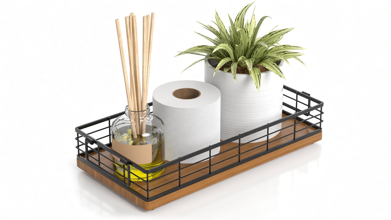 Toiletpapierhouder, 33 cm (13 inch) badkamermand, toiletbak organizer, opbergruimte voor toiletartikelen, woonkamer en keuken, walnootkleur Toiletpapierhouder, 33 cm (13 inch) badkamermand, toiletbak organizer, opbergruimte voor toiletartikelen, woonkamer en keuken, walnootkleur